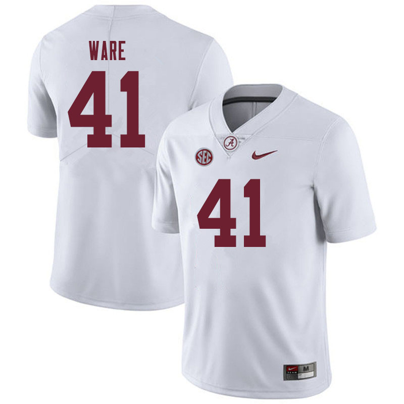 Men #41 Carson Ware Alabama Crimson Tide College Football Jerseys Sale-White